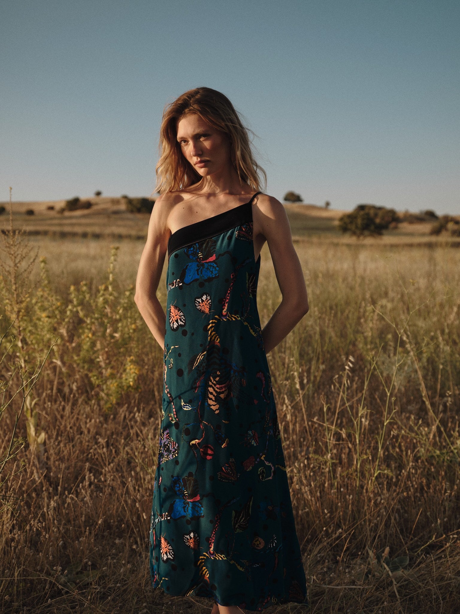 Vestido Lauren azul pato
