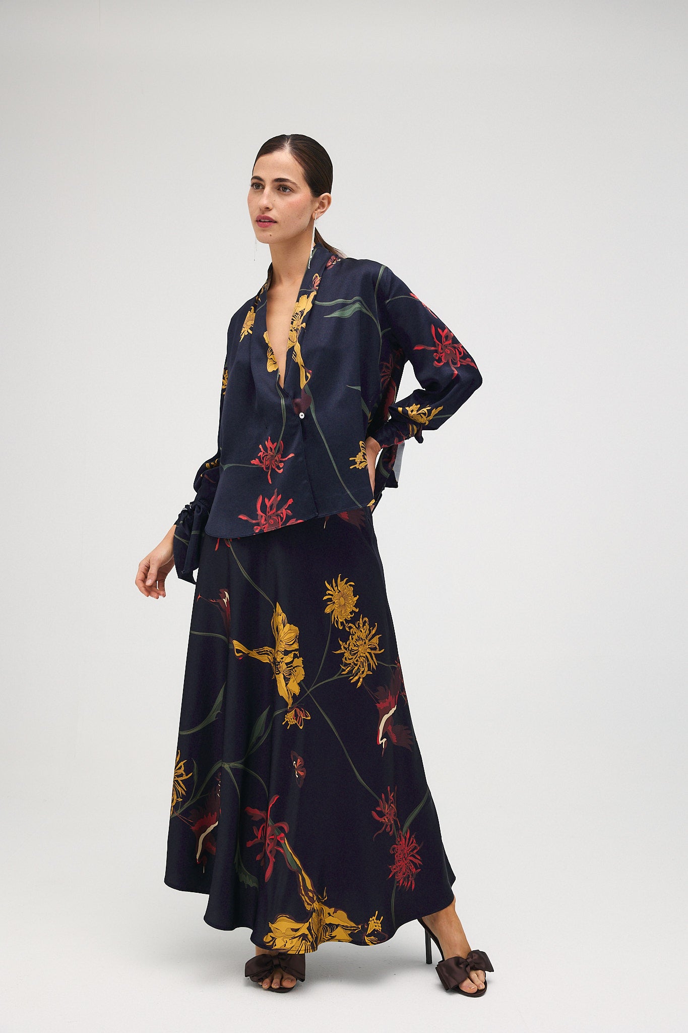 Blusa Fabiola Flora Marino