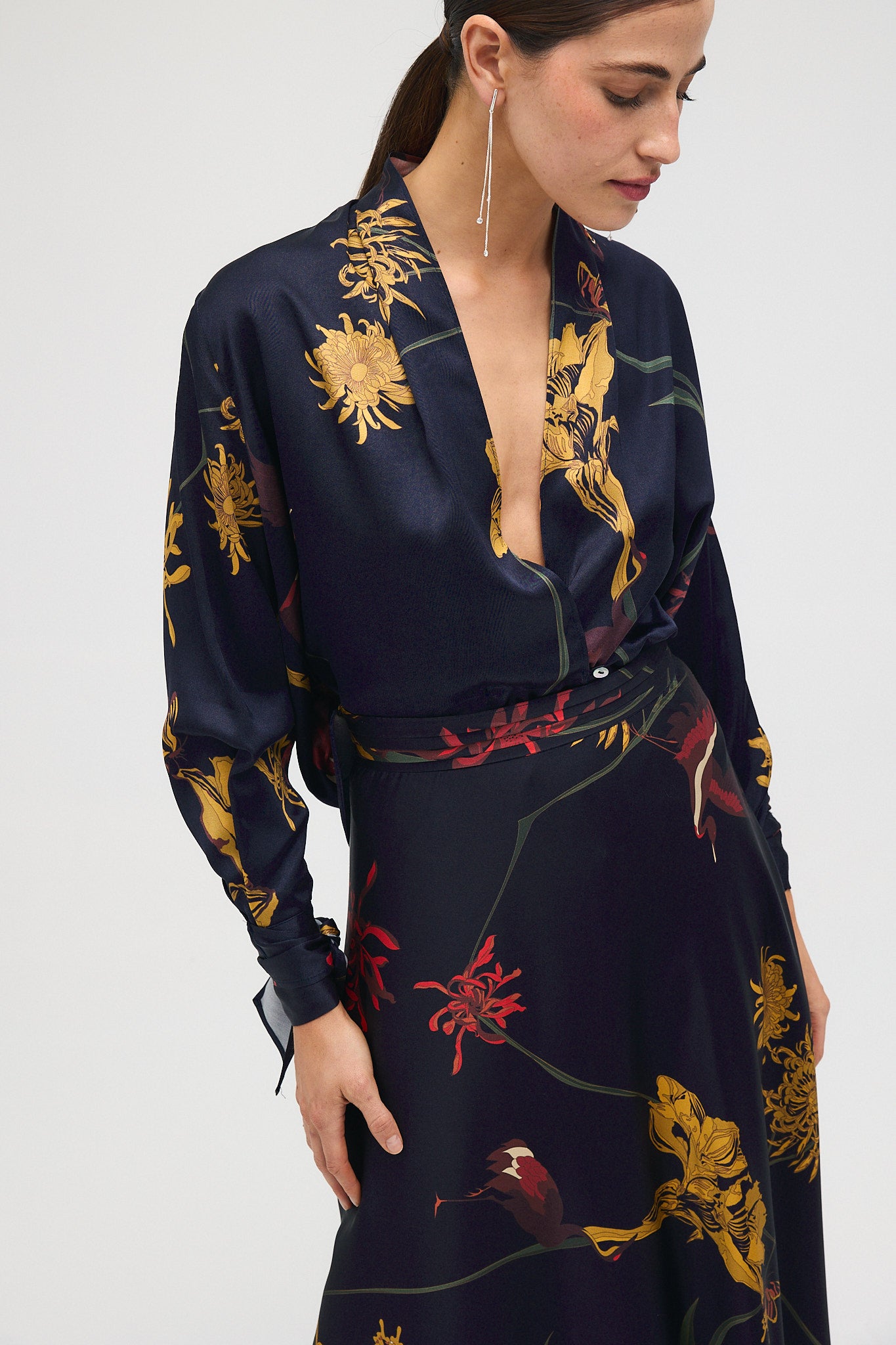 Blusa Fabiola Flora Marino
