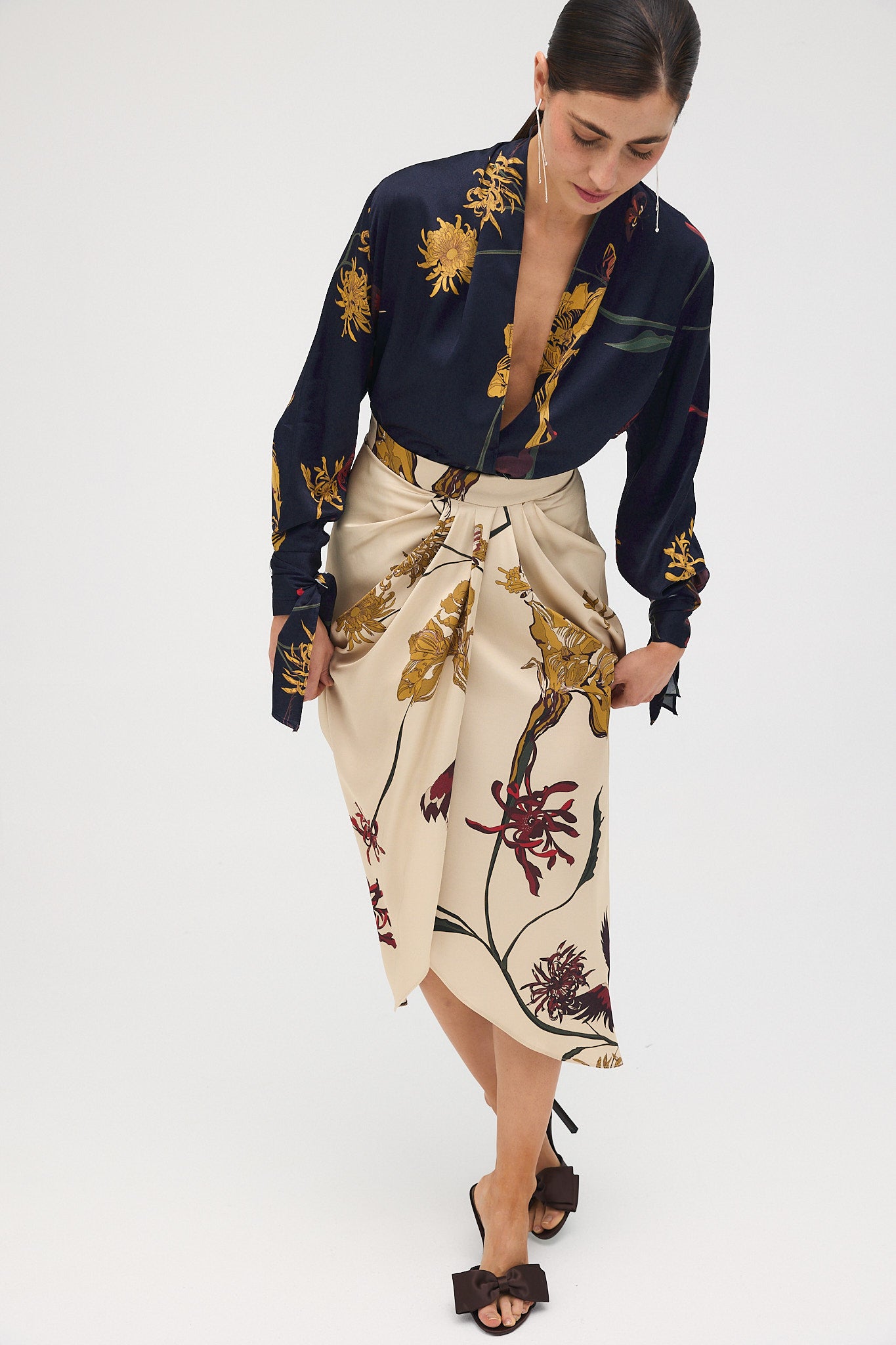 Blusa Fabiola Flora Marino
