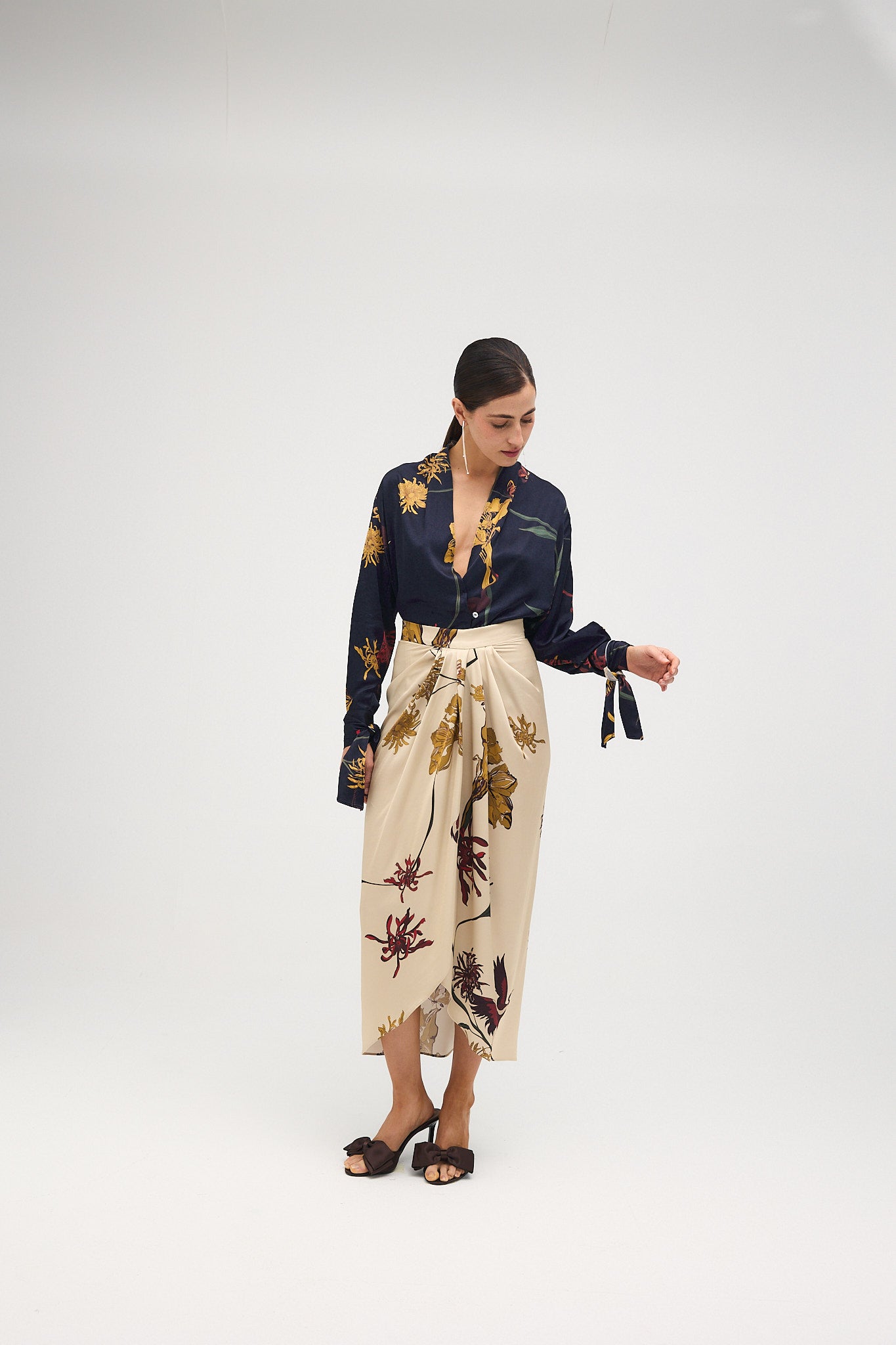 Blusa Fabiola Flora Marino