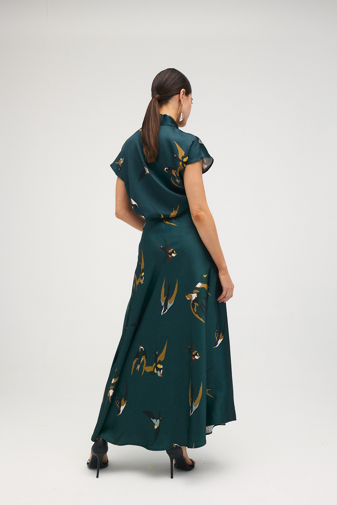 Blusa Julieta pájaros verde pato