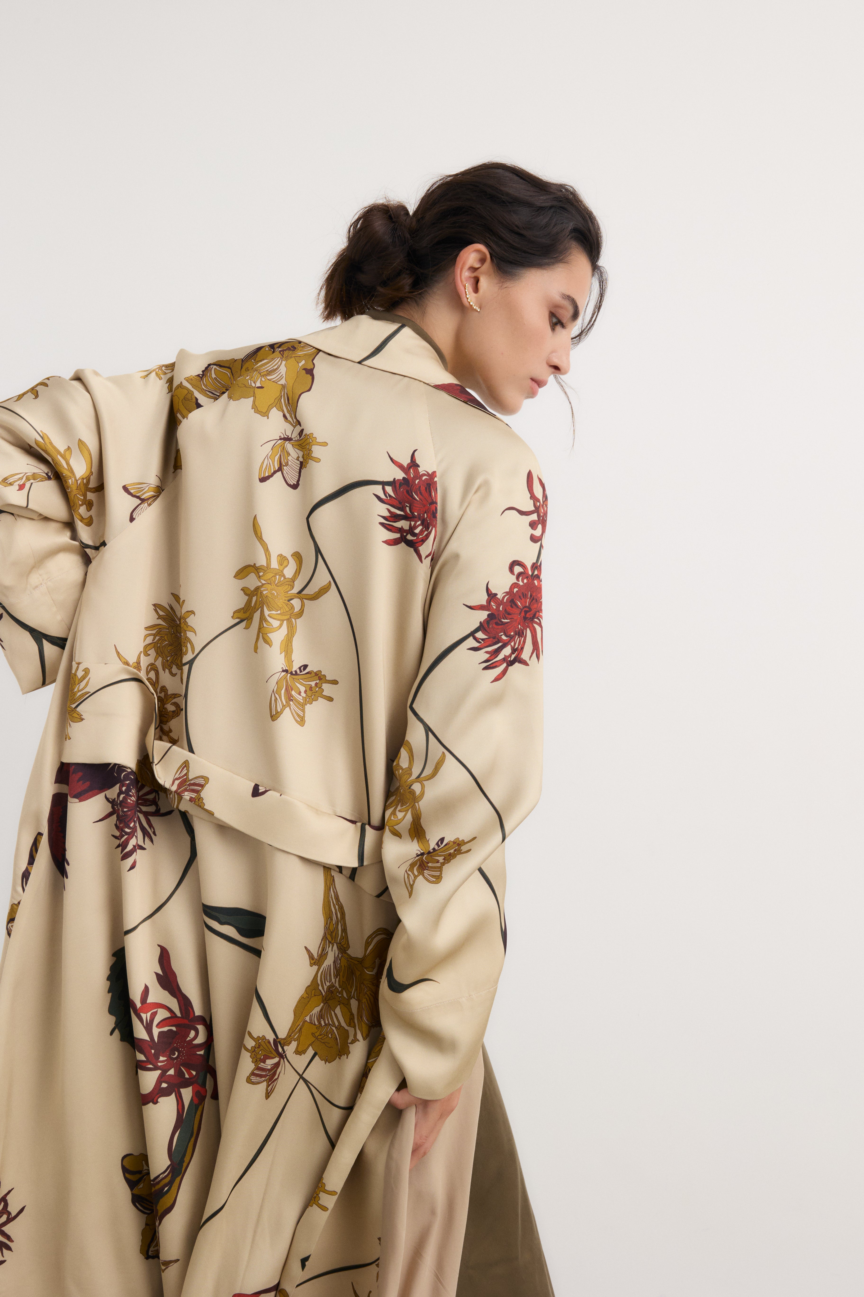 Gabardina Manuela flora Beige