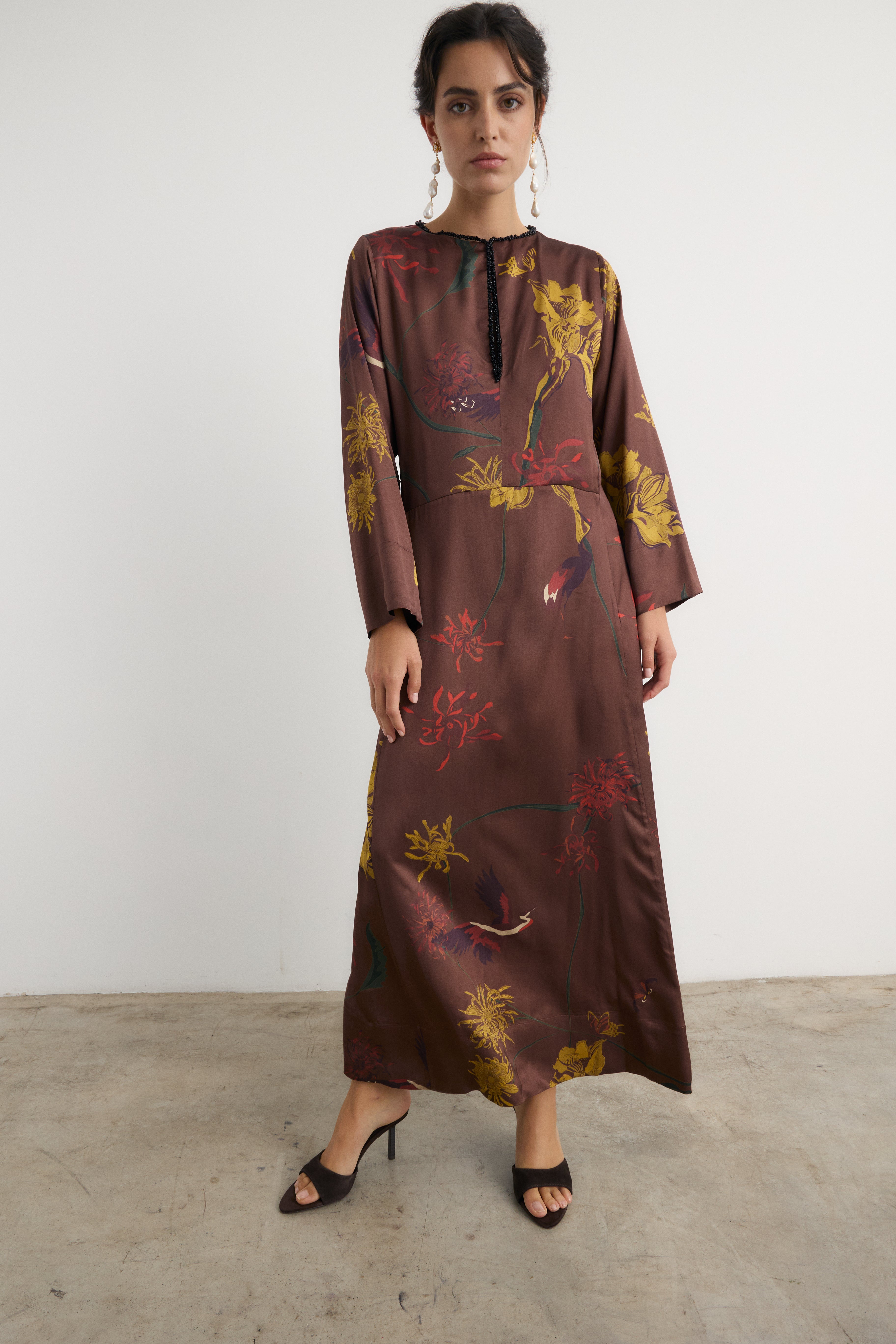 Vestido Frida Flora Marrón