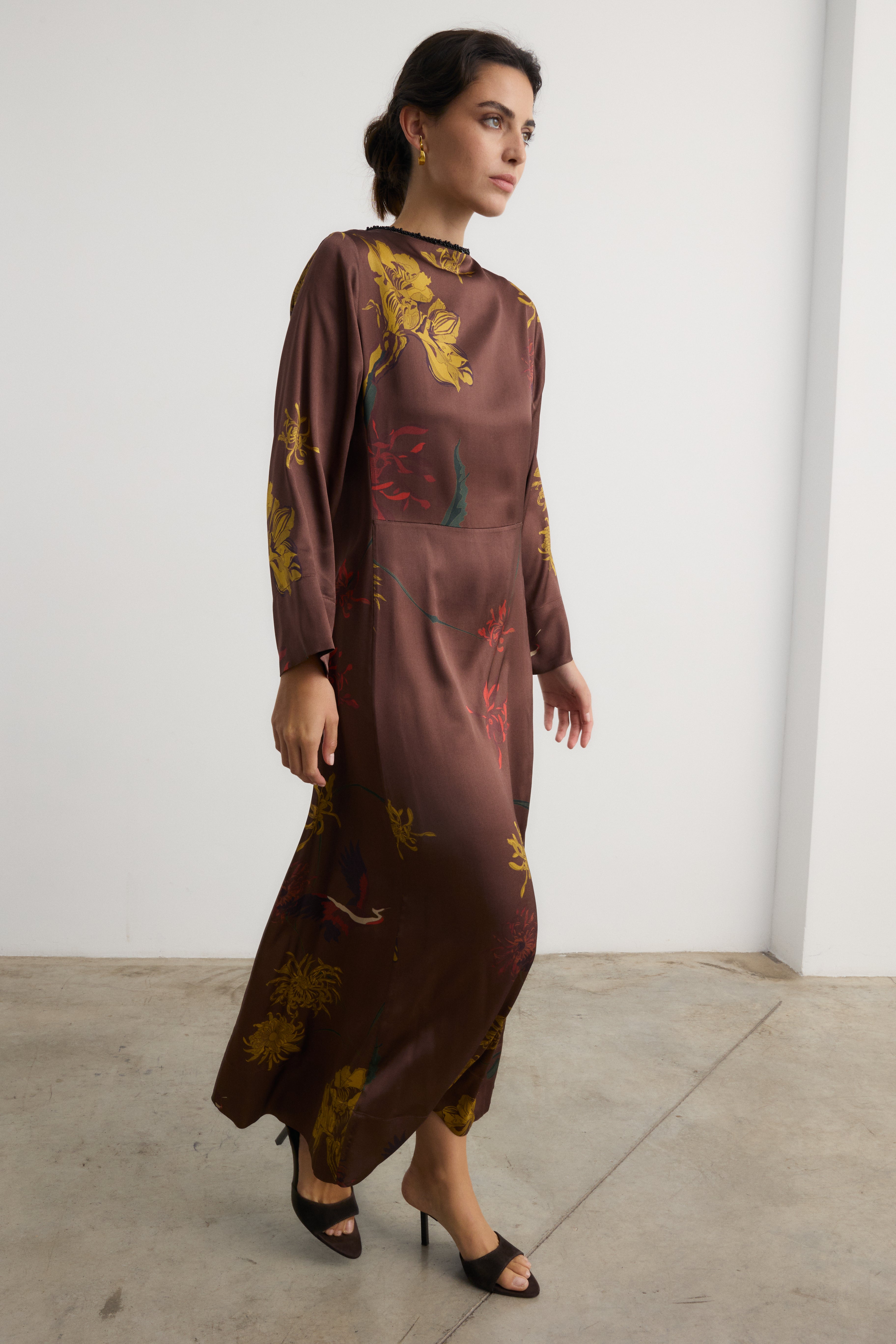 Vestido Frida Flora Marrón