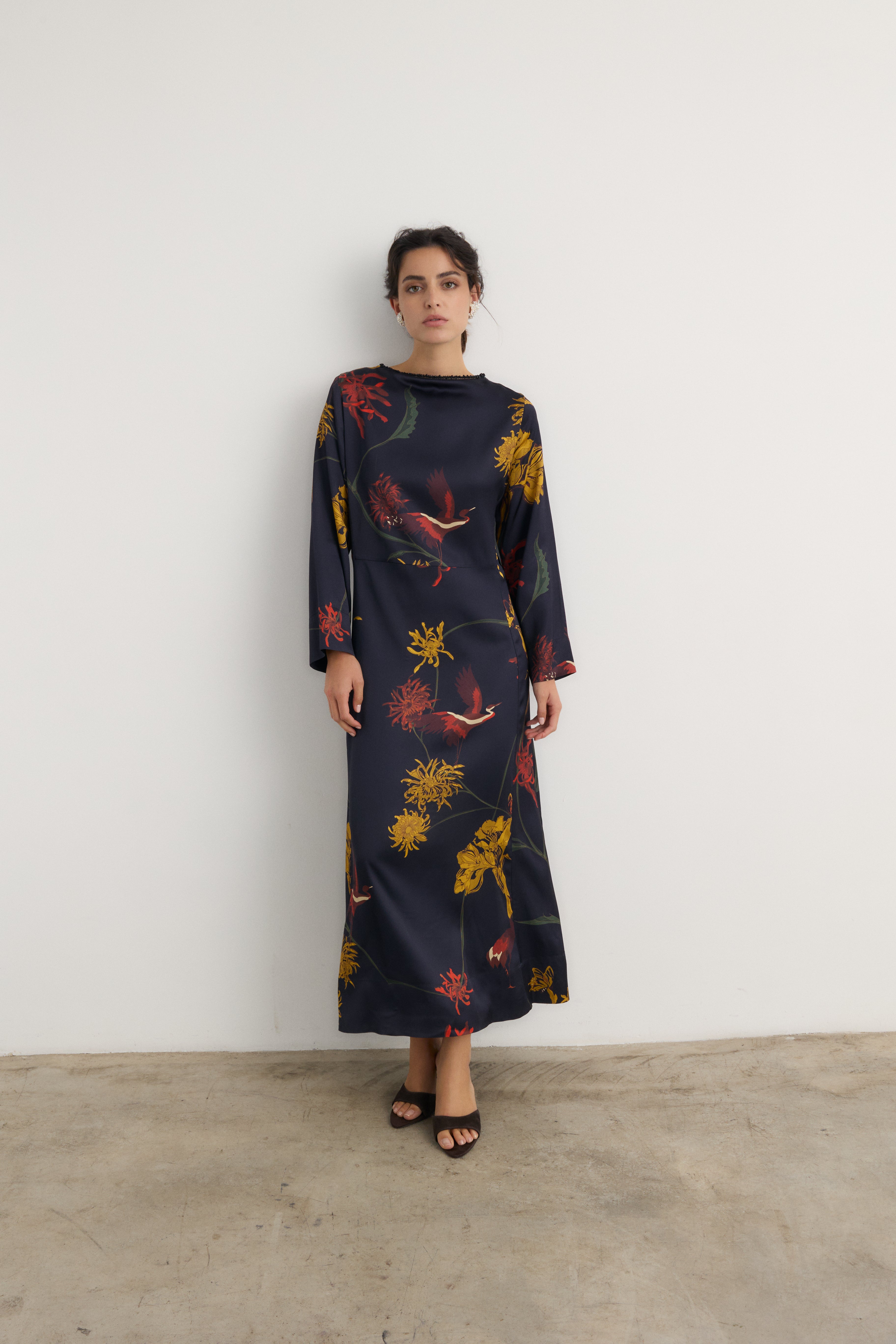 Vestido Frida Flora marino