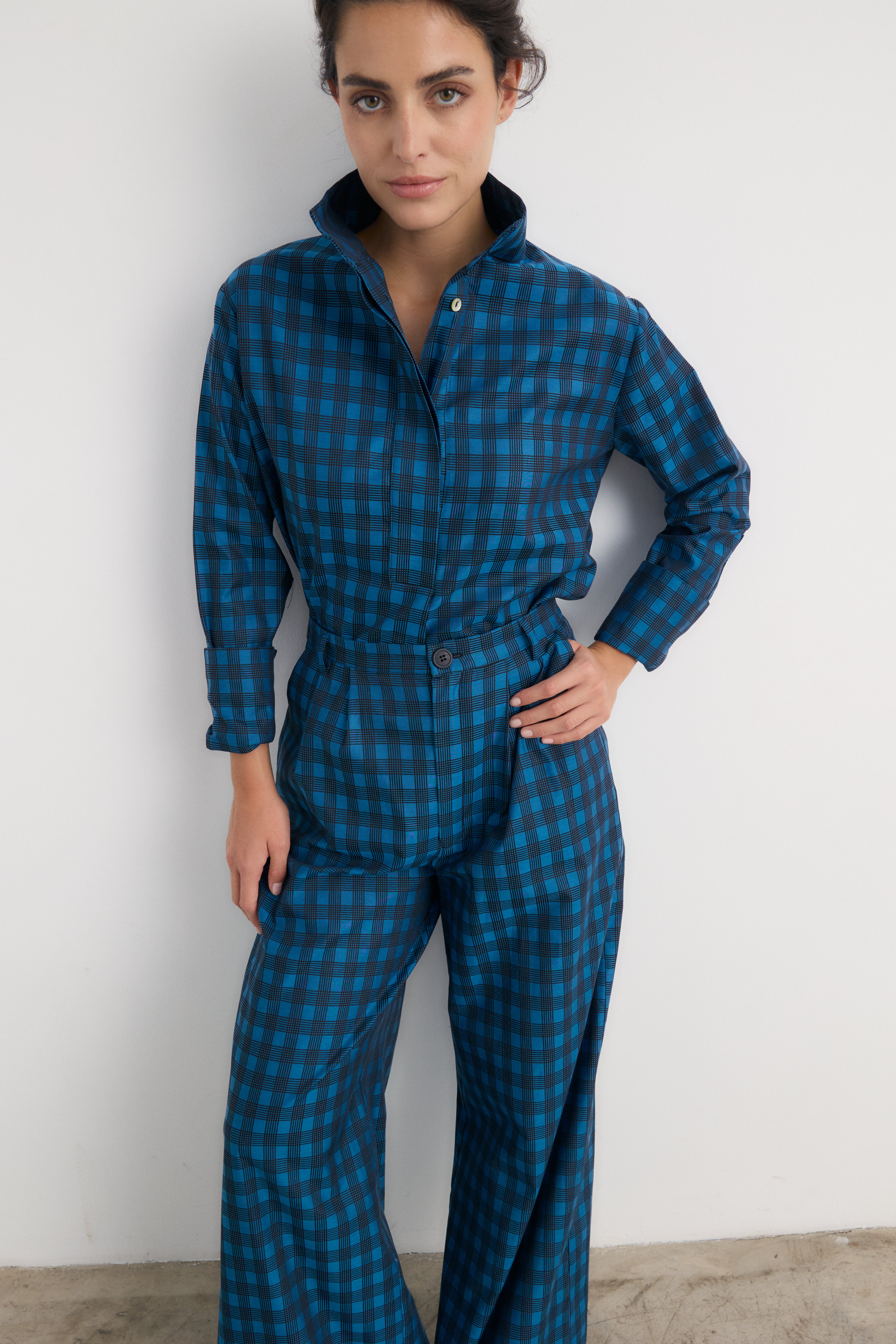 Camisa Ingrid cuadro azulón