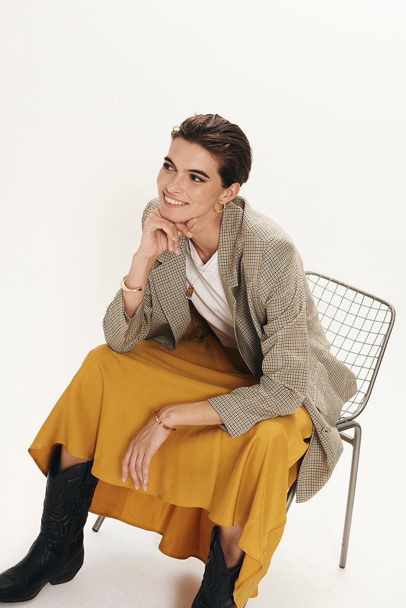 Blazer Hutton cuadro mostaza - Edición limitada