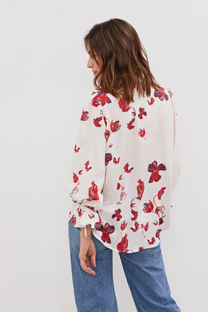 Blusa Xoel Cruda Flor Roja