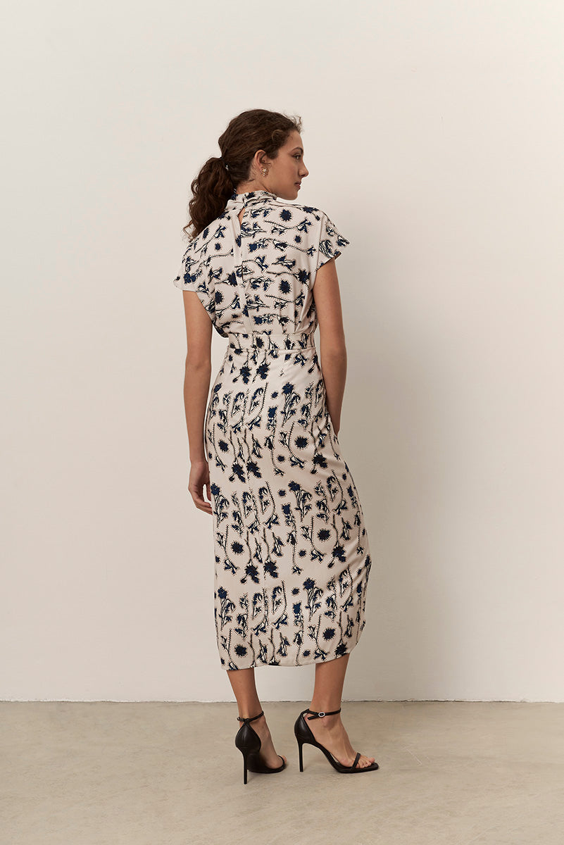Falda Maroon Flor punto